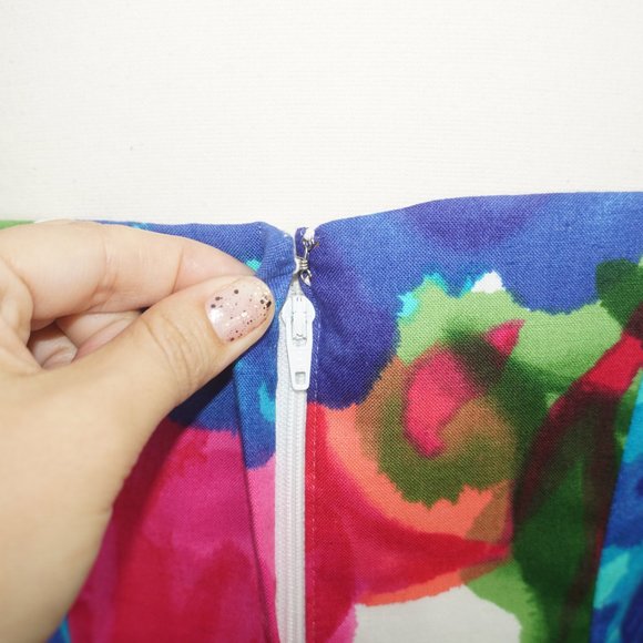 Vintage 90s Victor Costa Tulip Hem Floral Strapless Gown - Picture 6 of 13